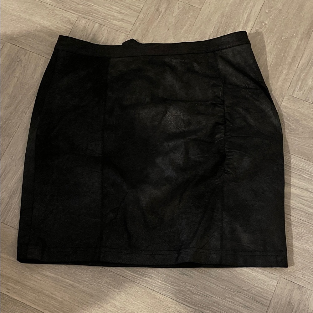 Suede Feel Black Mini Skirt